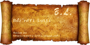 Bánffi Lotti névjegykártya